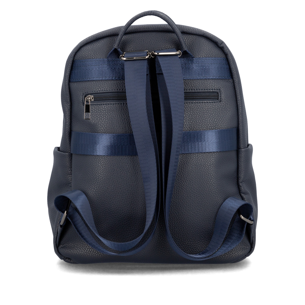 Sac à dos remonte Q0533-14 en bleu avec une poignée pour l'attacher à la poignée de valise et un sac banane amovible. Verso.