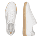 Weiße remonte Damen Sneaker Low D2C02-80 mit Reißverschluss sowie Komfortweite G. Schuh von oben, liegend.