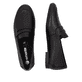 Schwarze remonte Damen Loafer D0K02-01 mit einem Gummizug. Schuh von oben, liegend.