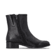 Schwarze remonte Damen Stiefeletten D3U73-00 mit einem Reißverschluss. Schuh Innenseite.