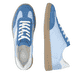 Baskets basses remonte bleues pour femme D2C01-10 avec lacets. Chaussure vue de dessus, couchée.