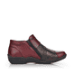 Bottines remonte rouges pour femmes R7674-36 avec fermeture éclair. Côté intérieur de la chaussure.