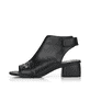Schwarze remonte Riemchensandaletten R8772-00 mit einem Klettverschluss. Schuh Außenseite.