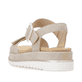 Beige remonte Riemchensandalen D3P53-62 mit trendiger Schnalle. Schuh von hinten.