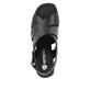 Schwarze remonte Riemchensandaletten D1K53-00 mit Klettverschluss. Schuh von oben.