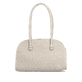 Sac à main remonte Q0768-60 beige avec poignées de transport avec perles décoratives et fermeture éclair. Arrière.