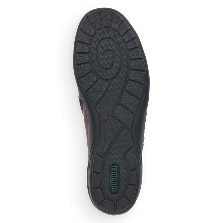 Bottines remonte rouges pour femmes R7674-36 avec fermeture éclair. Semelle extérieure de la chaussure.