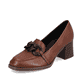 
Schokobraune remonte Damen Loafers D0V00-22 mit einer Profilsohle mit Blockabsatz. Schuh seitlich schräg