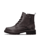 Dunkelbraune remonte Damen Schnürstiefel D1W83-25 mit einem Reißverschluss. Schuh Außenseite.