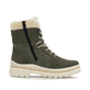Olivgrüne remonte Damen Schnürstiefel D0C77-54 mit griffiger Glass-Fibre Sohle. Schuh Innenseite.