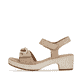 Braunbeige remonte Riemchensandaletten D0N55-60 mit einem Klettverschluss. Schuh Außenseite.