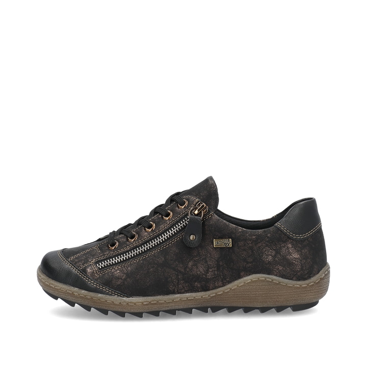 
Urbanschwarze remonte Damen Schnürschuhe R1402-07 mit Schnürung und Reißverschluss. Schuh Außenseite