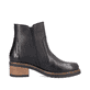 Mitternachtsschwarze remonte Damen Chelsea Boots D1A71-01 mit einer Profilsohle. Schuh Innenseite