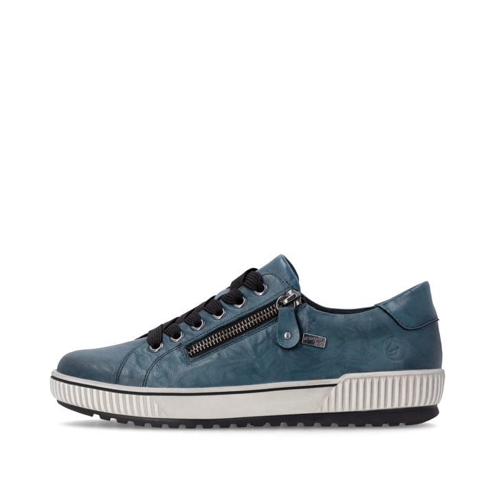 Petrolfarbene remonte Damen Schnürschuhe D0700-12. Schuh Außenseite.