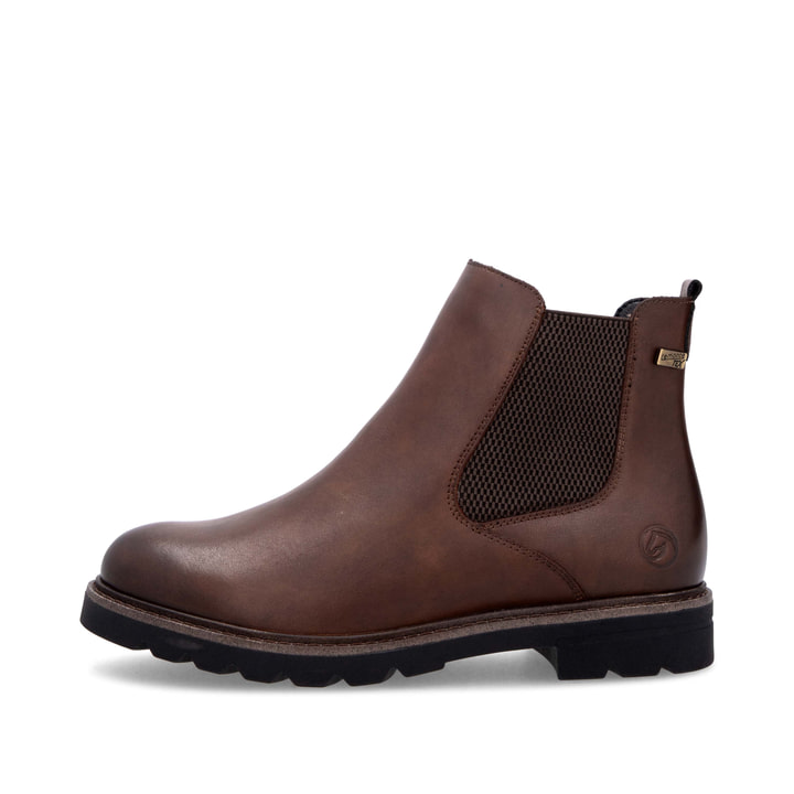 Chelsea Boots remonte marron femme D2Q70-22 avec membrane remonteTEX. Côté extérieur de la chaussure.