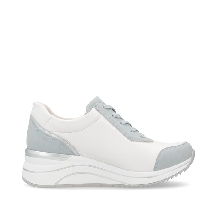 Blaue vegane remonte Damen Sneaker Low D0T01-12 mit einem Reißverschluss. Schuh Innenseite.