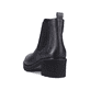 
Tiefschwarze remonte Damen Chelsea Boots D0A70-01 mit Reißverschluss sowie Blockabsatz. Schuh von hinten