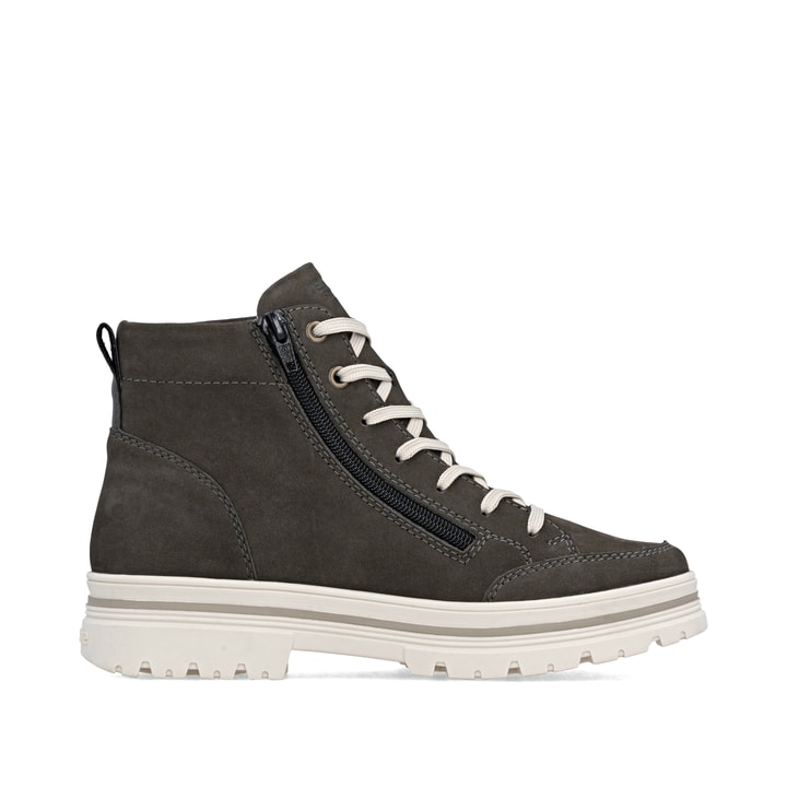 Graue remonte Damen Schnürstiefel D2U71-45 mit wasserabweisender TEX-Membran. Schuh Innenseite.