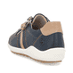 Blaue remonte Damen Schnürschuhe R1432-14 mit einem Reißverschluss. Schuh von hinten.