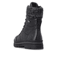 Schwarze remonte Damen Schnürstiefel D2U70-03 mit wasserabweisender TEX-Membran. Schuh von hinten.