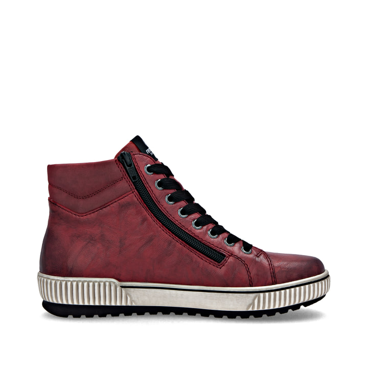 Rote remonte Damen Schnürstiefel D0772-36 mit wasserabweisender TEX-Membran. Schuh Innenseite.