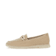 Beige remonte Damen Loafer D2F00-62 mit Gummizug sowie gepolsterter Einlegesohle. Schuh Außenseite.