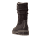 Dunkelbraune remonte Hochschaftstiefel D0B80-25. Schuh von hinten.