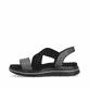Schwarze remonte Riemchensandalen D1J50-02 mit einem Gummizug. Schuh Außenseite.