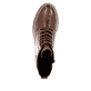 Braune remonte Damen Schnürstiefel D8661-24 mit einem Reißverschluss. Schuh von oben.