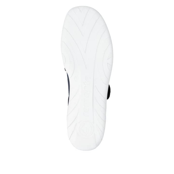 Blaue remonte Ballerinas R3519-14 mit einem Klettverschluss sowie Komfortweite G. Schuh Laufsohle.
