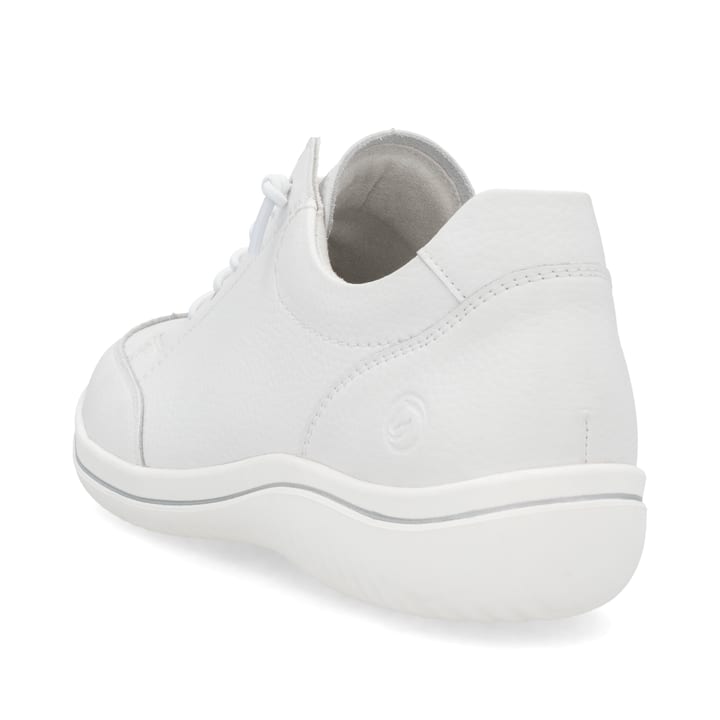 Weiße remonte Damen Schnürschuhe D1E07-80 mit der Komfortweite G. Schuh von hinten.