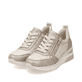 Baskets basses remonte métalliques pour femme D2401-61. Chaussures inclinées sur le côté.
