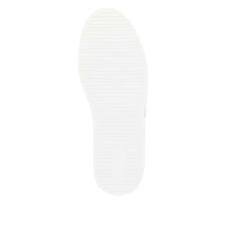 Frostweiße vegane remonte Damen Sneaker D1C03-80 mit einer Schnürung. Schuh Laufsohle.
