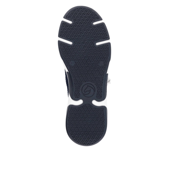 Blaue remonte Damen Slipper D1S05-14 mit einem Gummizug sowie der Komfortweite G. Schuh Laufsohle.