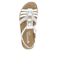 Weiße vegane remonte Riemchensandalen D2073-80 mit einem Gummizug. Schuh von oben.