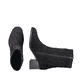 
Mitternachtsschwarze remonte Damen Stiefeletten D0V70-01 mit einer Profilsohle. Schuhpaar von oben.
