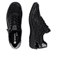 Schwarze remonte Damen Sneaker R7637-04 mit Reißverschluss sowie Extraweite H. Schuh von oben, liegend.