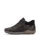 Schwarz-bronzene remonte Damen Schnürstiefel R1477-90 mit einem Reißverschluss. Schuh Außenseite.
