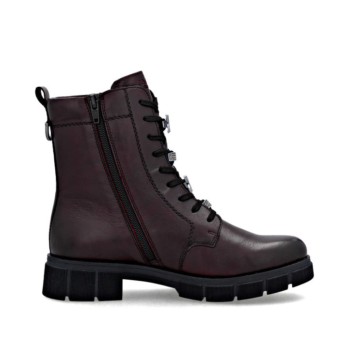 Rote remonte Damen Schnürstiefel D2S73-35 mit wasserabweisender TEX-Membran. Schuh Innenseite.