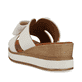 Weiße remonte Damen Pantoletten D6456-80 mit Gummizug sowie weicher Innensohle. Schuh von hinten.