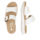 Weiße remonte Damen Pantoletten D3J51-80 mit trendiger Schnalle. Schuh von oben, liegend.