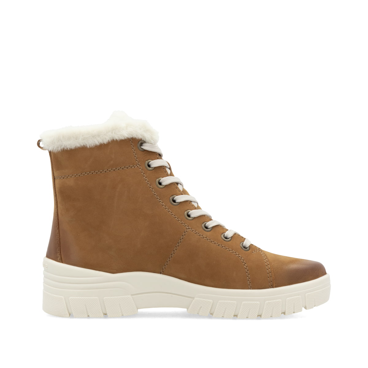 Braune remonte Damen Schnürstiefel D0E77-22 mit wasserabweisender TEX-Membran. Schuh Innenseite.