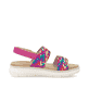 Mehrfarbige vegane remonte Riemchensandalen D2K52-90 mit einem Klettverschluss. Schuh Innenseite.