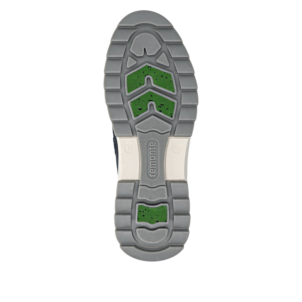 Stahlblaue remonte Damen Schnürstiefel D2B74-14 mit griffiger Glass-Fibre Sohle. Schuh Laufsohle.