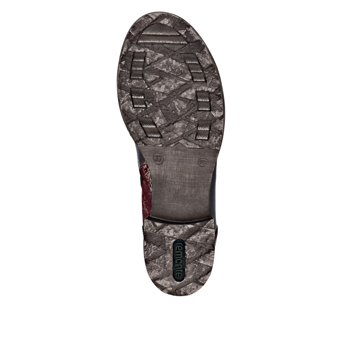 Bottes à lacets remonte rouges femmes D4381-35 avec membrane remonteTEX. Semelle extérieure de la chaussure.