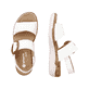 Weiße remonte Riemchensandalen R6853-80 mit einem Klettverschluss. Schuh von oben, liegend.