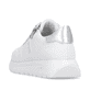 Weiße remonte Damen Schnürschuhe D2V03-80 mit Reißverschluss sowie Extraweite H. Schuh von hinten.