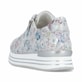 Mehrfarbige remonte Damen Sneaker Low D1326-90 mit floralem Muster. Schuh von hinten.
