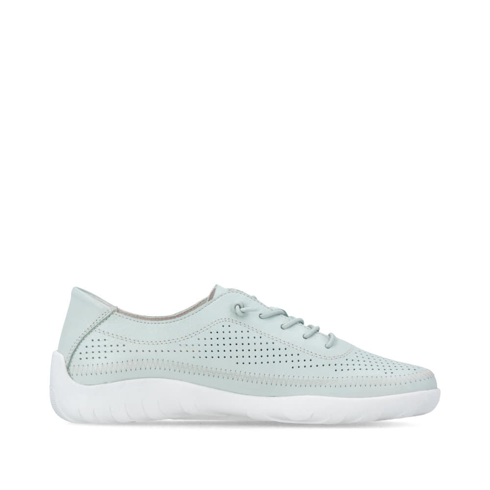 Grüne remonte Damen Slipper R3521-52 mit einem Gummizug sowie der Komfortweite G. Schuh Innenseite.