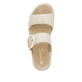 Beige remonte Keilsandaletten D2K50-80 mit einem Klettverschluss. Schuh von oben.